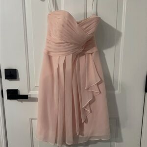 David's Bridal Strapless Blush Dress